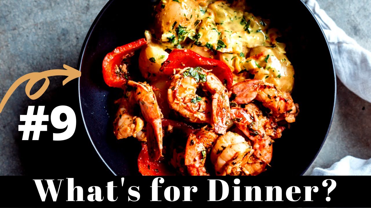 Spicy Grilled Shrimp & Creamy Garlic Sauce Baby Potatoes Recipe - What's for Dinner? Episode #9