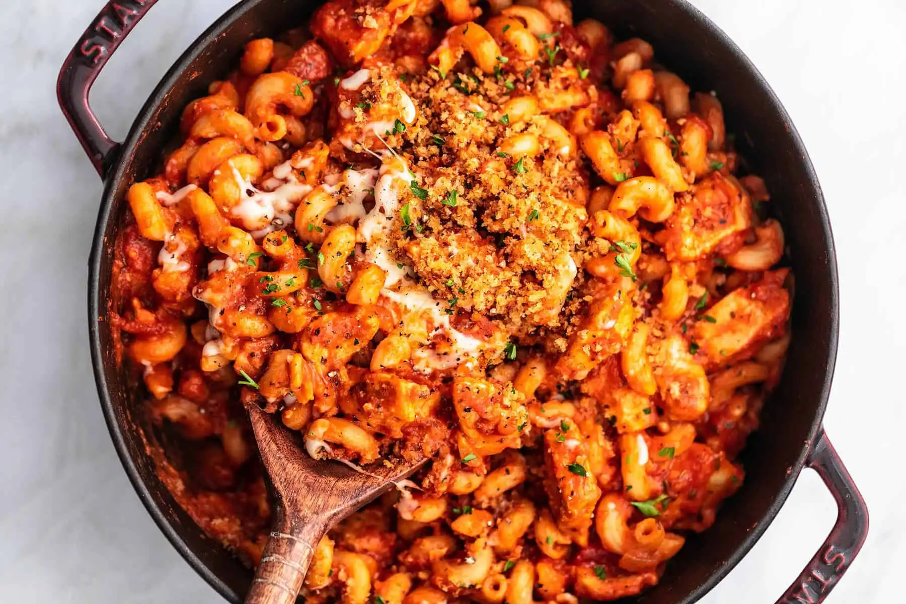 One-Pot Chicken Parmesan Mac & Cheese