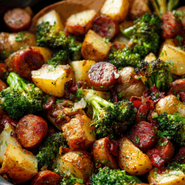 50-Minute Sausage Potato Broccoli Skillet