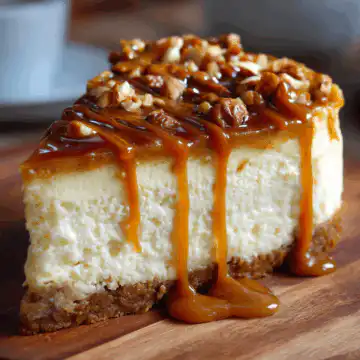 Almond Crust Banana Caramel Cheesecake