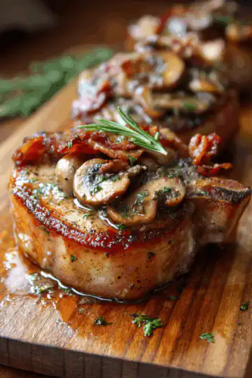 Bacon Mushroom Pork Chops