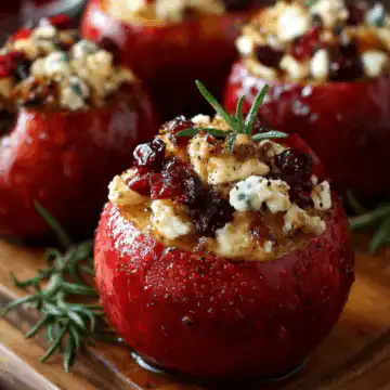 Baked Apples with Feta, Honey, and Cranberries
