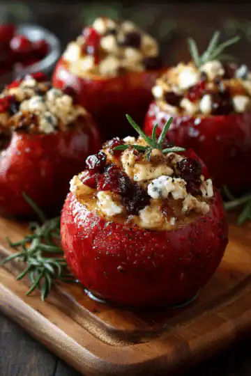 Baked Apples with Feta, Honey, and Cranberries