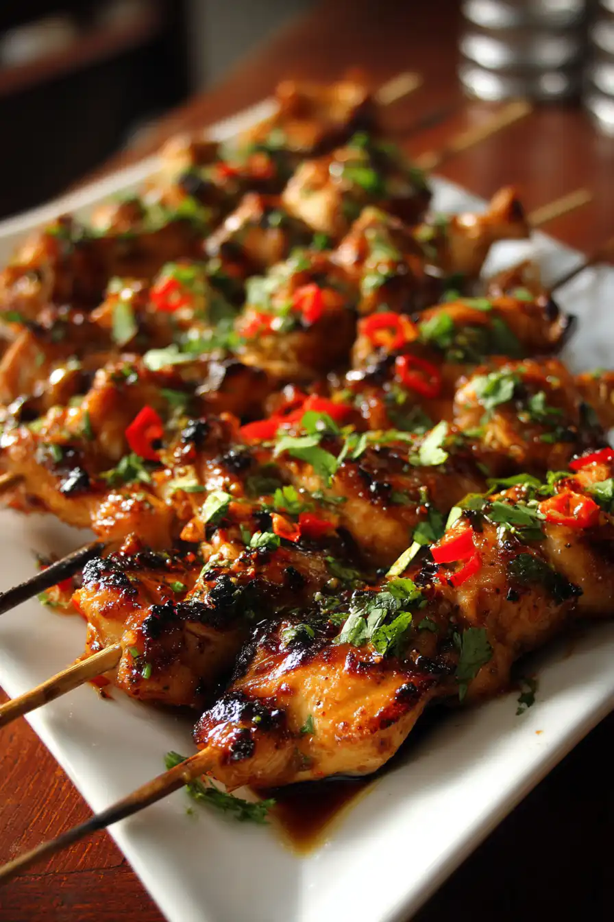 Bang Bang Chicken Skewers