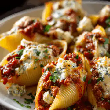 Beef-Stuffed Shells with Creamy Ricotta Filling