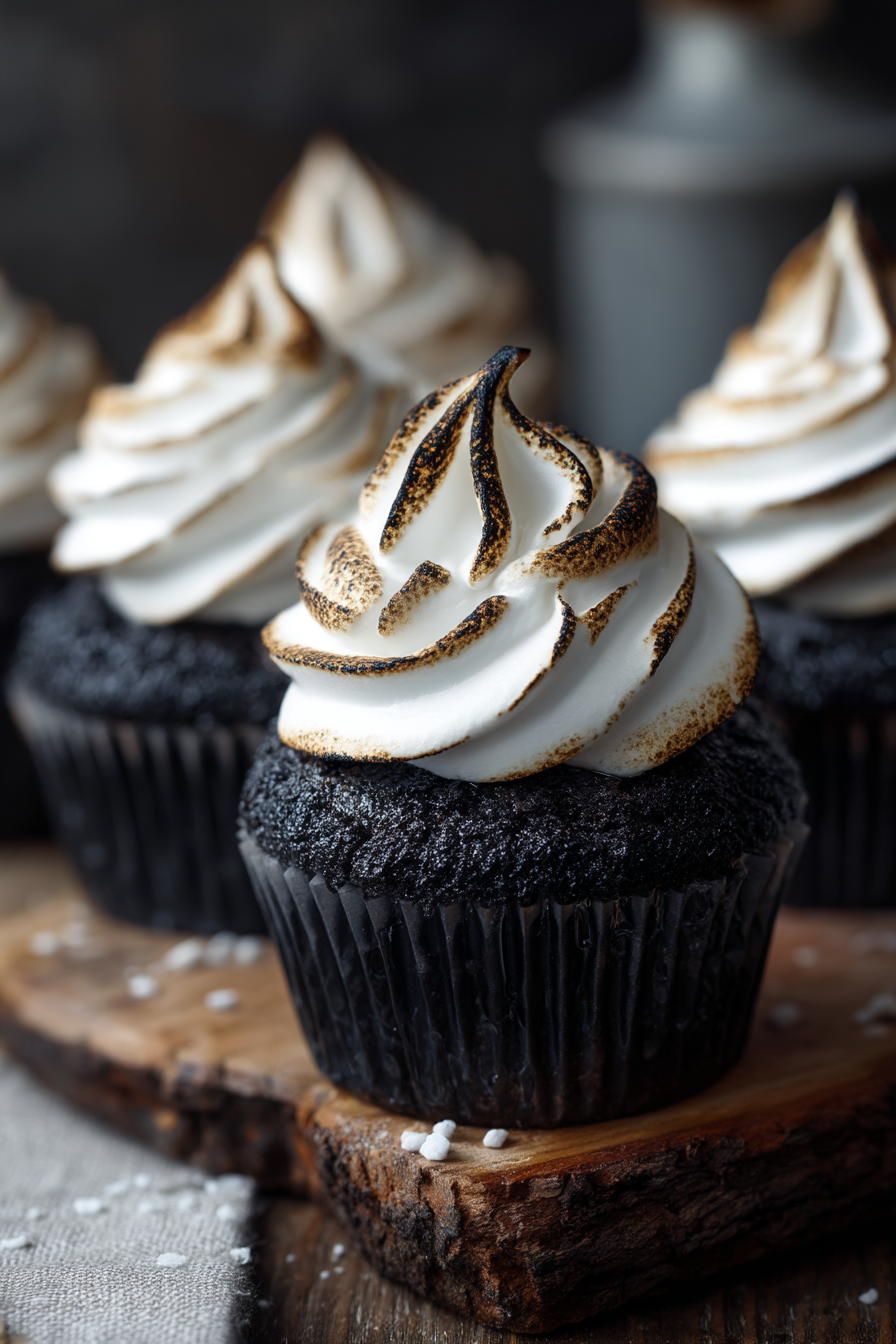 Black Velvet Marshmallow Cupcakes