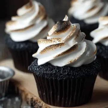 Black Velvet Marshmallow Cupcakes