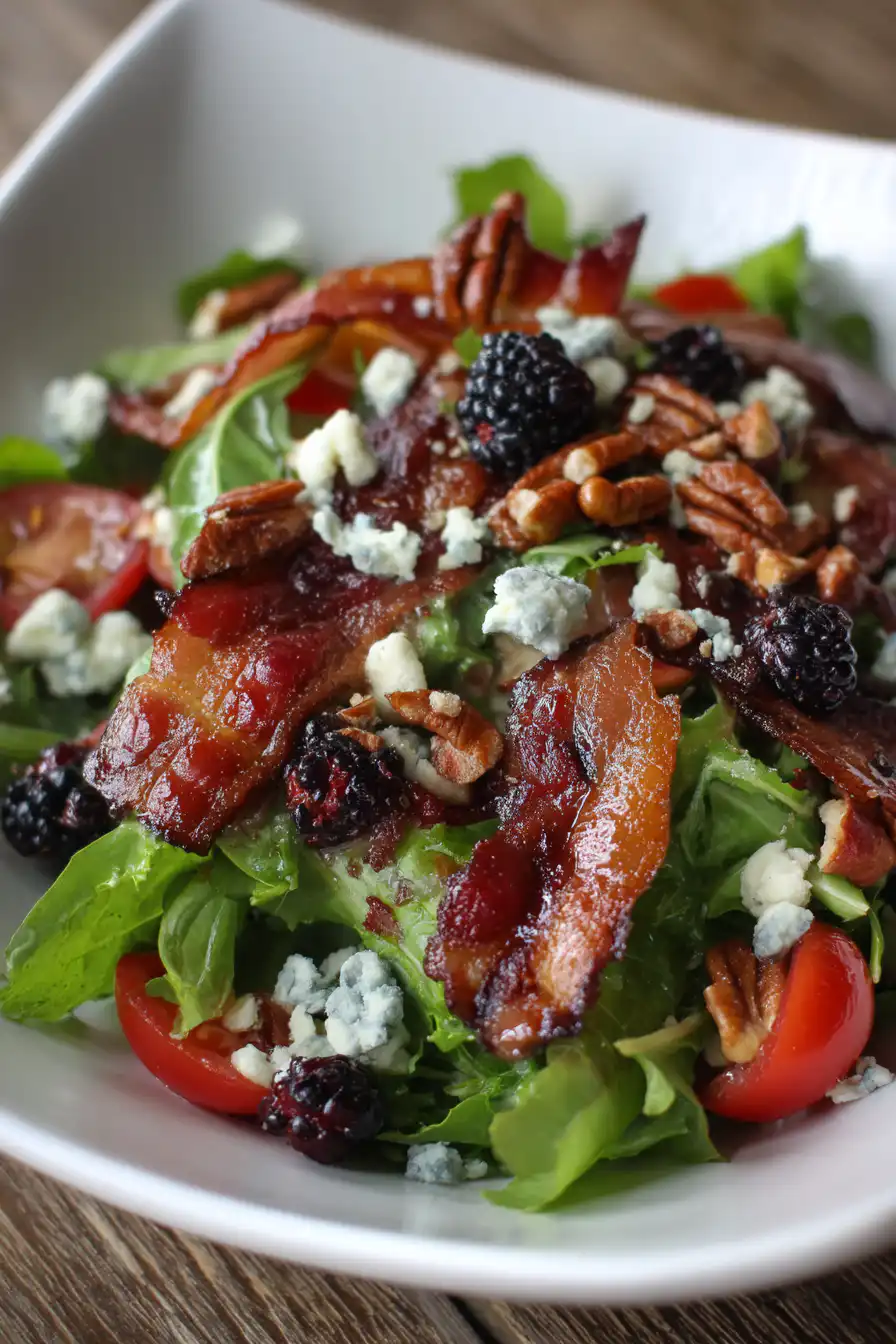Blackberry Bacon Blue Cheese Salad