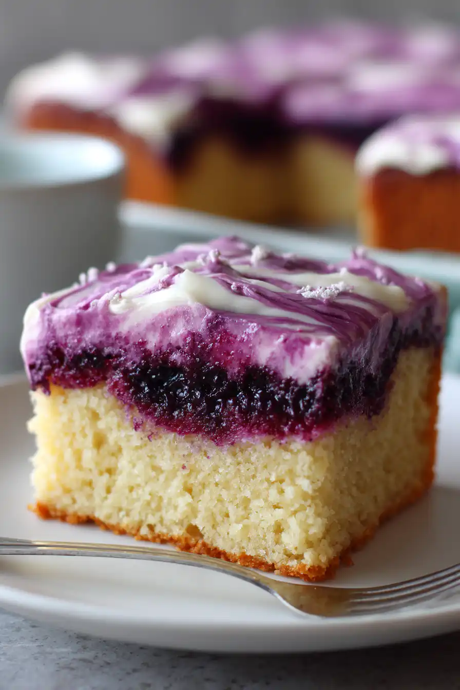Blackberry Lavender Swirl Sheet Cake