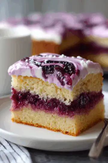 Blackberry Lavender Swirl Sheet Cake