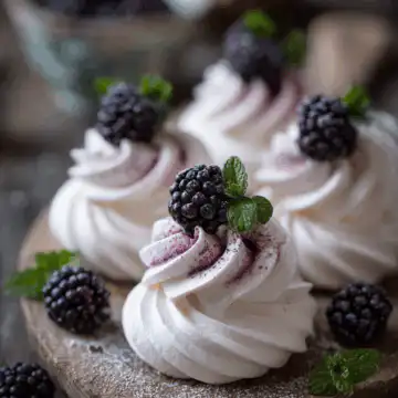 Blackberry Mini Meringues