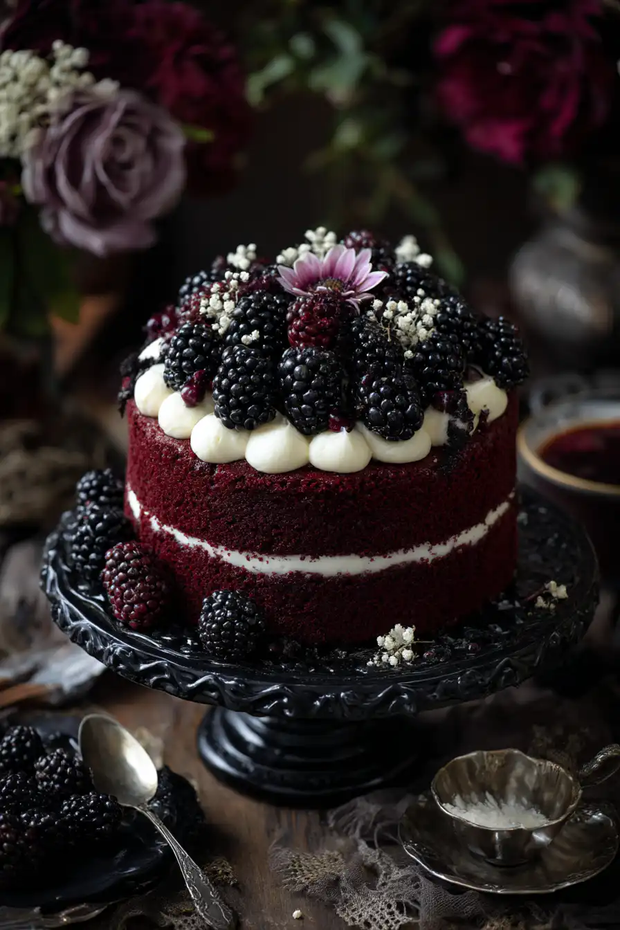 Blackberry Velvet Gothic Cake