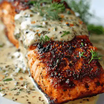 Blackened Salmon with Creamy Dijon Sauce