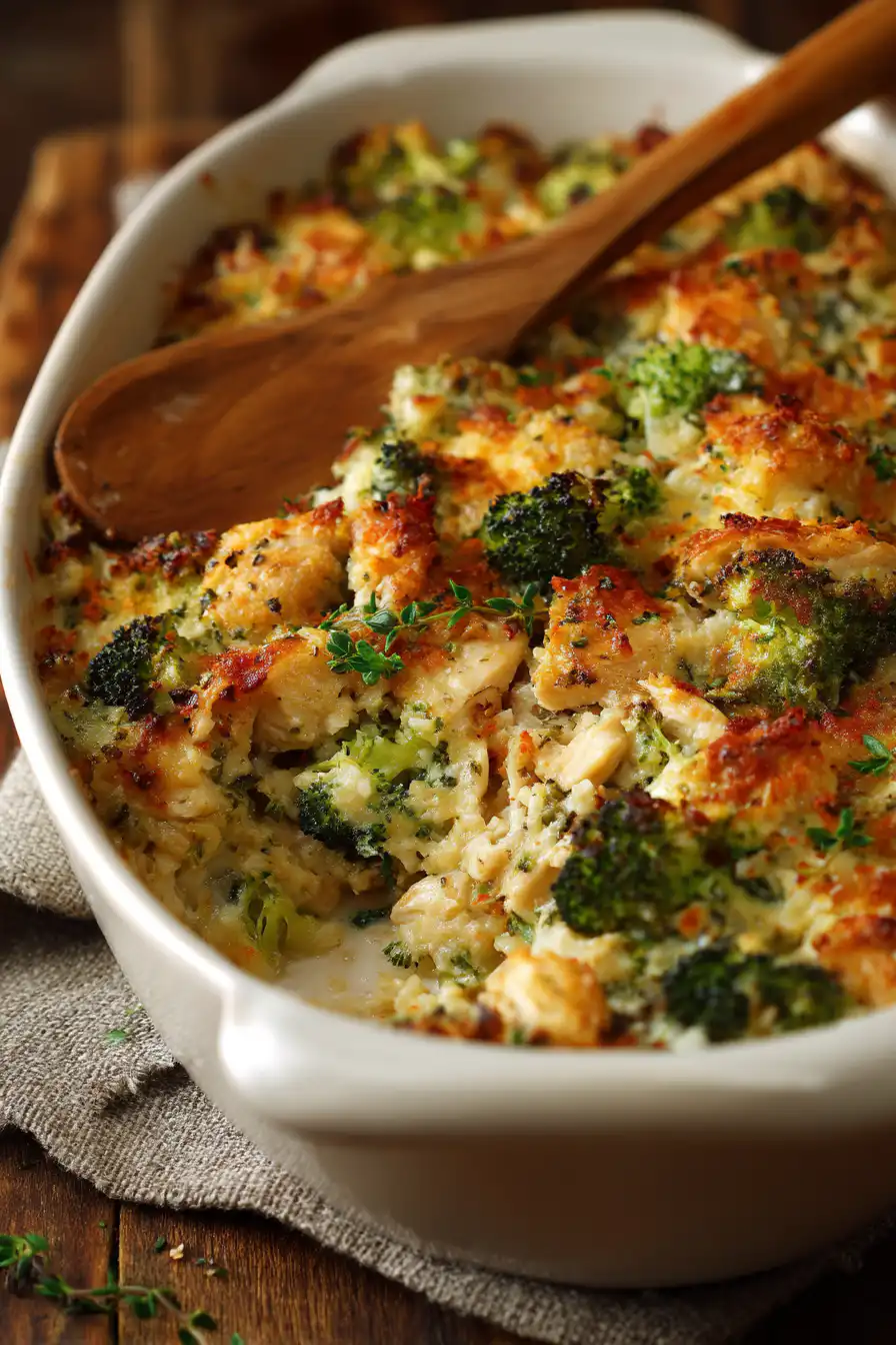 Broccoli Cauliflower Rice Chicken Casserole
