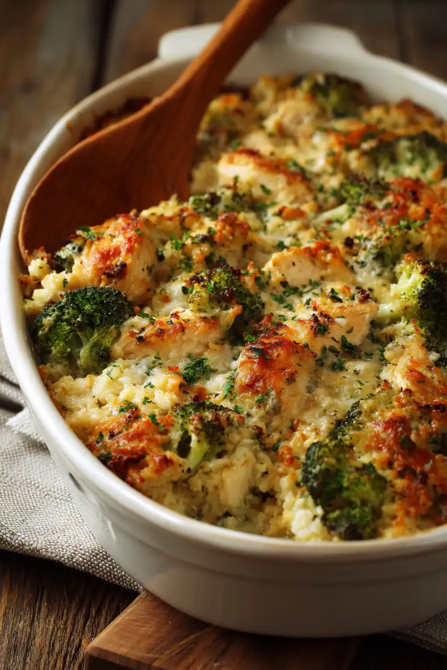 Broccoli Cauliflower Rice Chicken Casserole