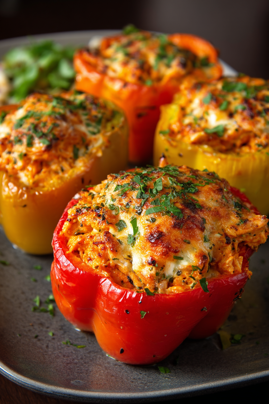 Buffalo Chicken Stuffed Peppers
