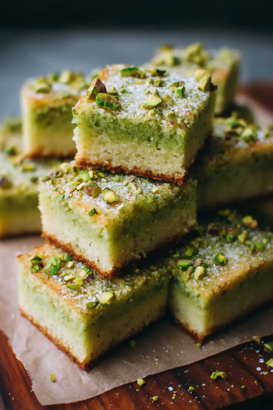 Buttery Pistachio Sugar Cookie Bars