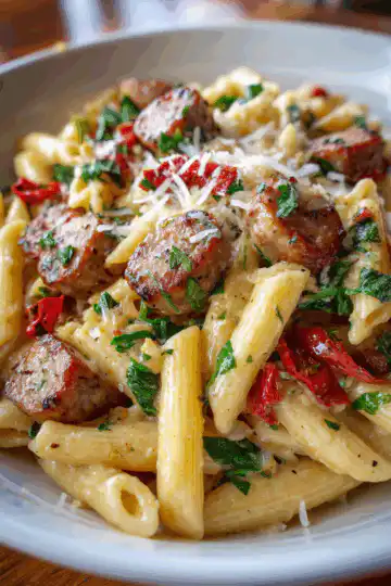 CREAMY CAJUN SAUSAGE PASTA