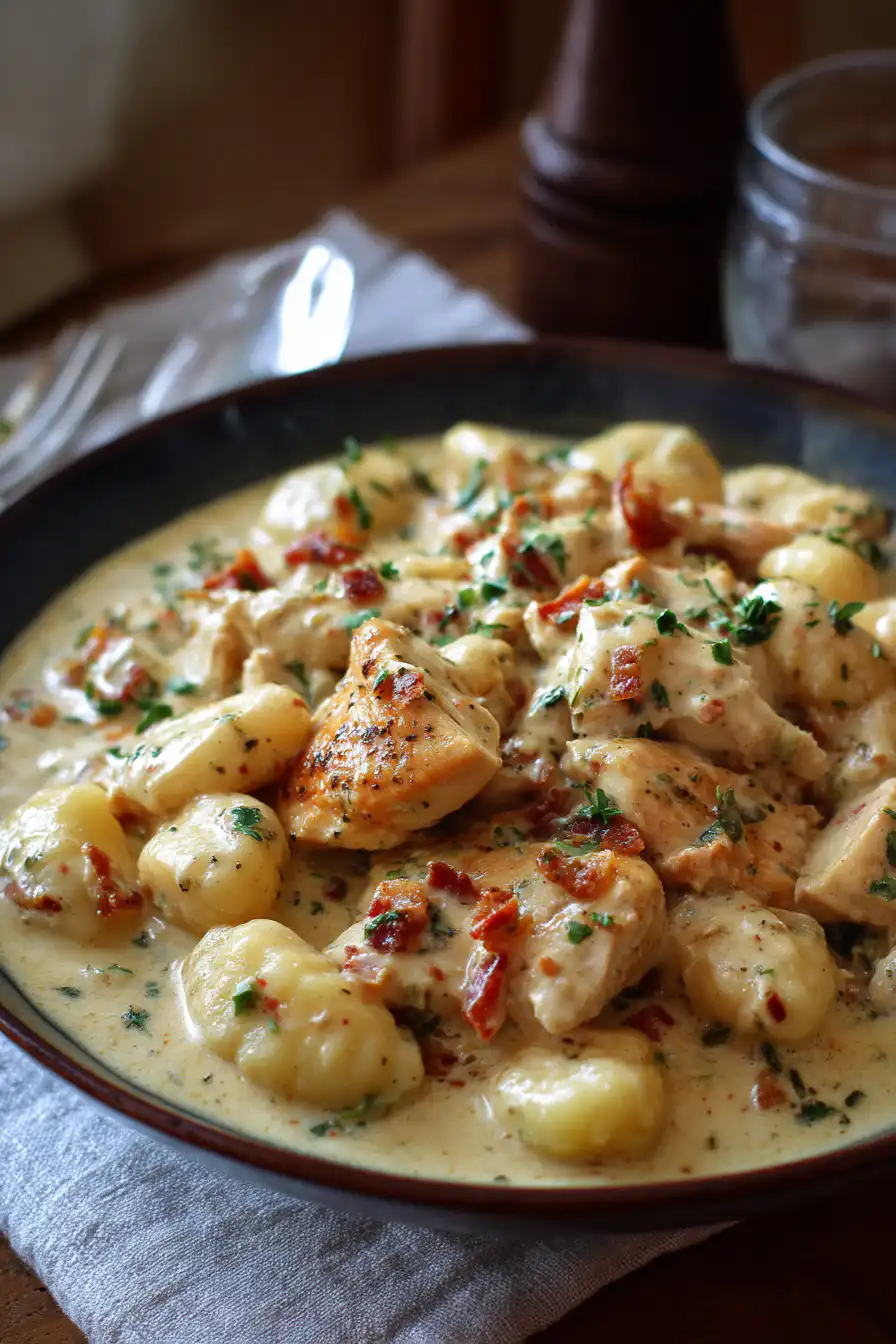 CREAMY CHICKEN AND GNOCCHI