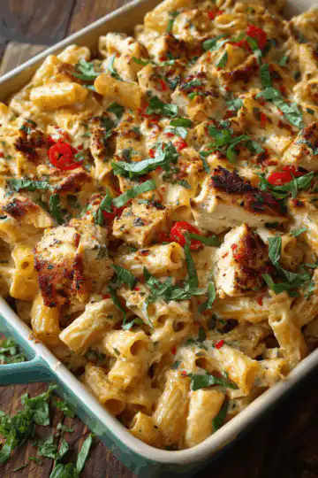 Cajun Cream Cheese Chicken Pasta Bake