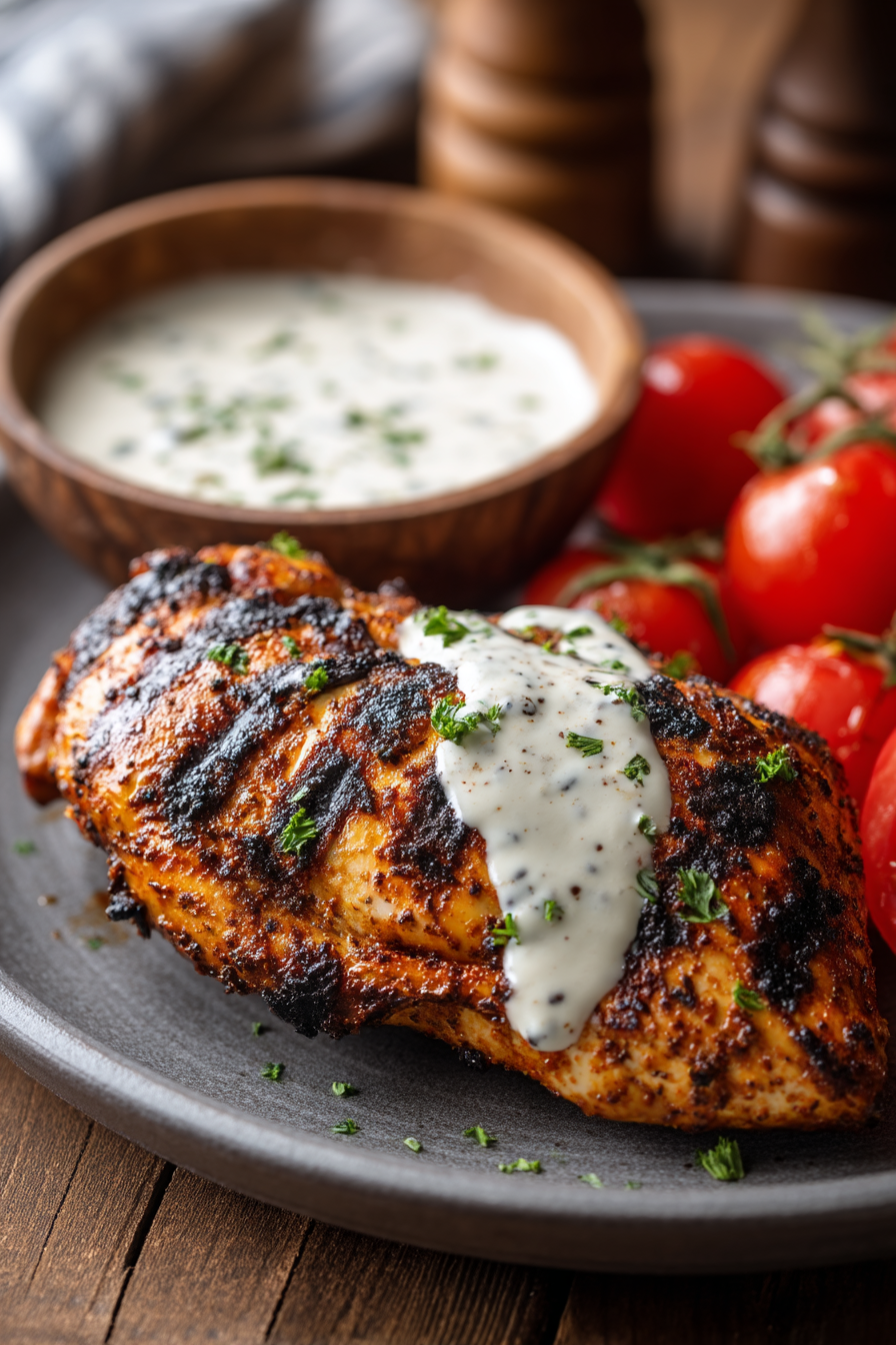 Cajun Grilled Chicken with Alabama White Sauce