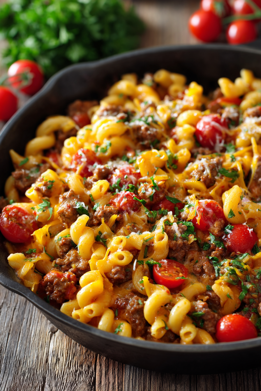 Cheeseburger Pasta Skillet