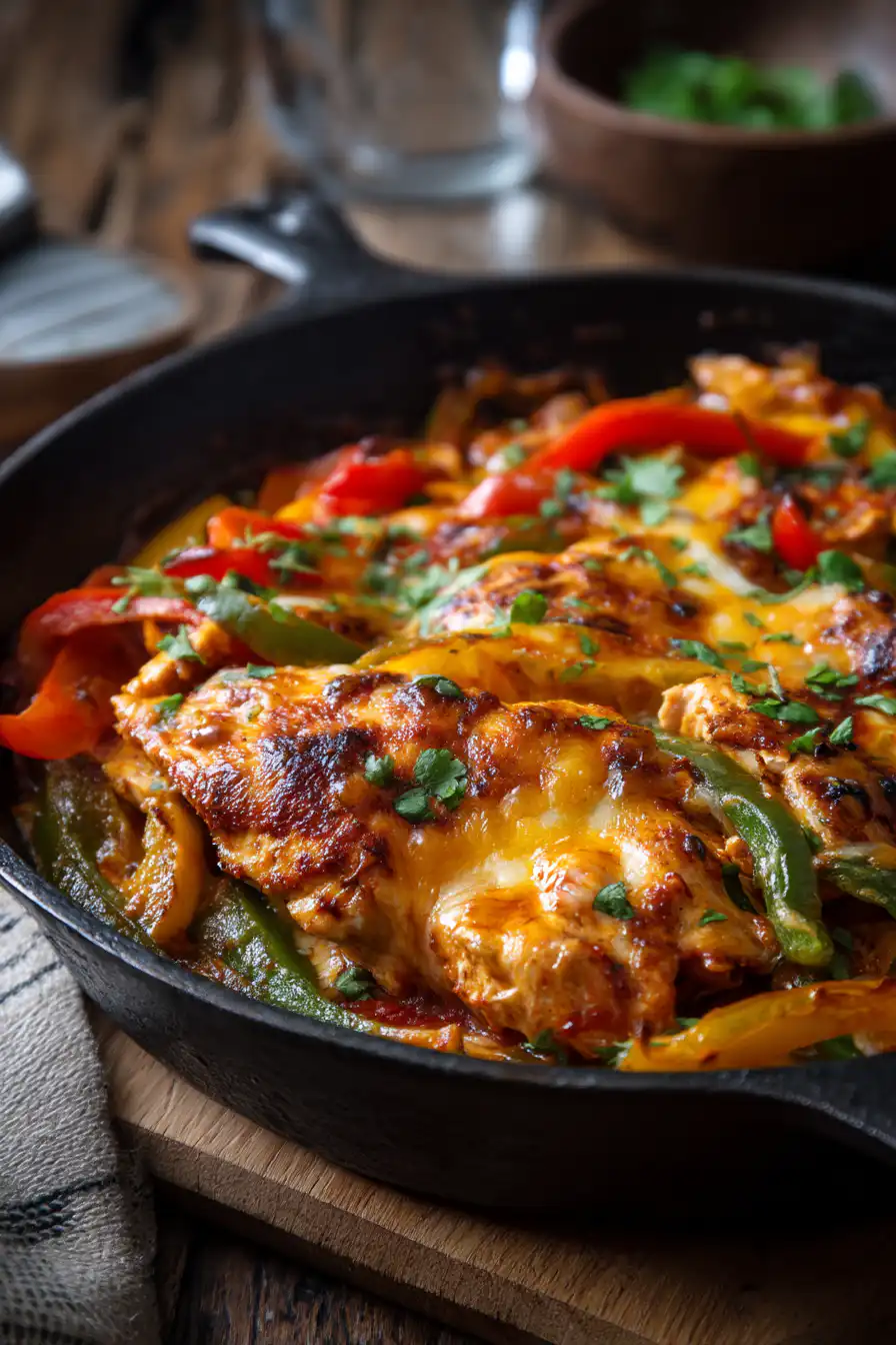 Cheesy Baked Fajita Chicken