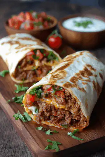 Cheesy Beefy Burrito Delight with Salsa