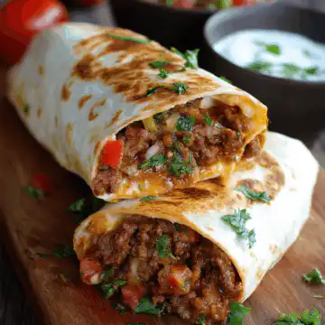 Cheesy Beefy Burrito Delight with Salsa