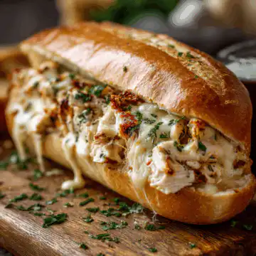 Cheesy Chicken Garlic Bread Sandwich