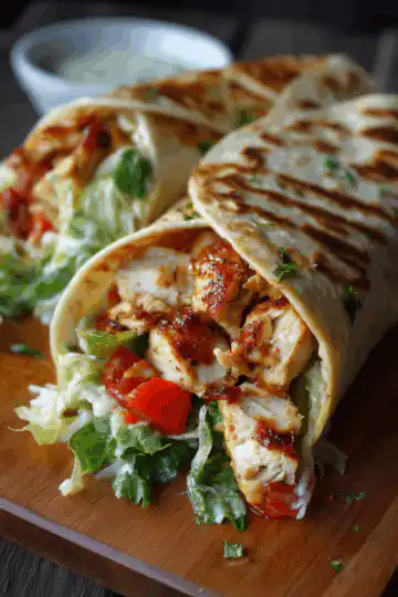 Cheesy Garlic Chicken Wraps