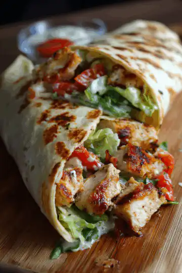 Cheesy Garlic Chicken Wraps