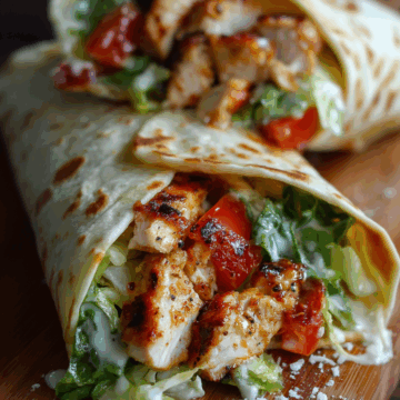 Cheesy Garlic Chicken Wraps