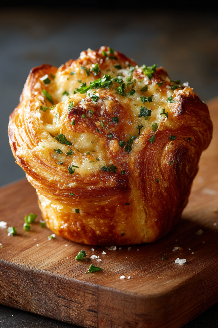 Cheesy Garlic Cruffin