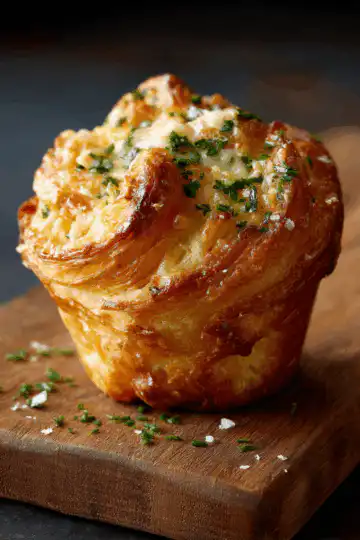 Cheesy Garlic Cruffin