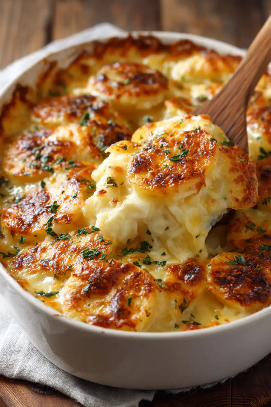 Cheesy Garlic Scalloped Potatoes