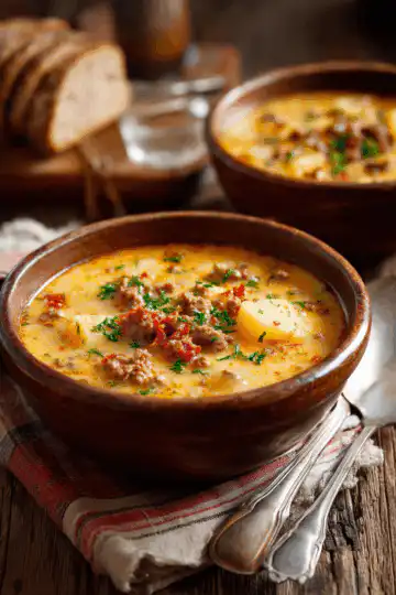 Cheesy Hamburger Potato Soup