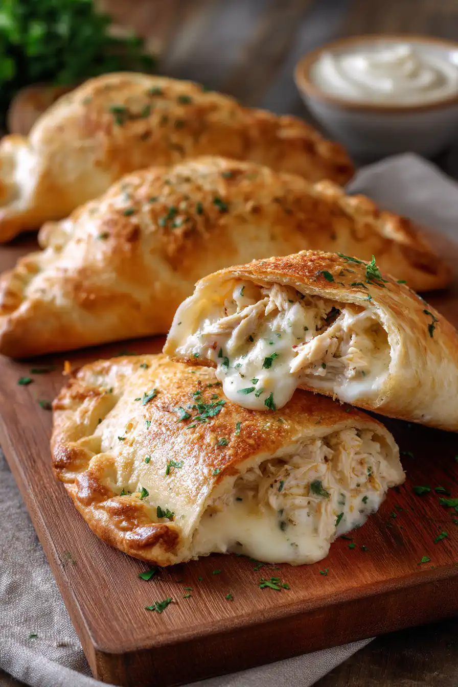 Chicken Alfredo Air Fryer Calzones
