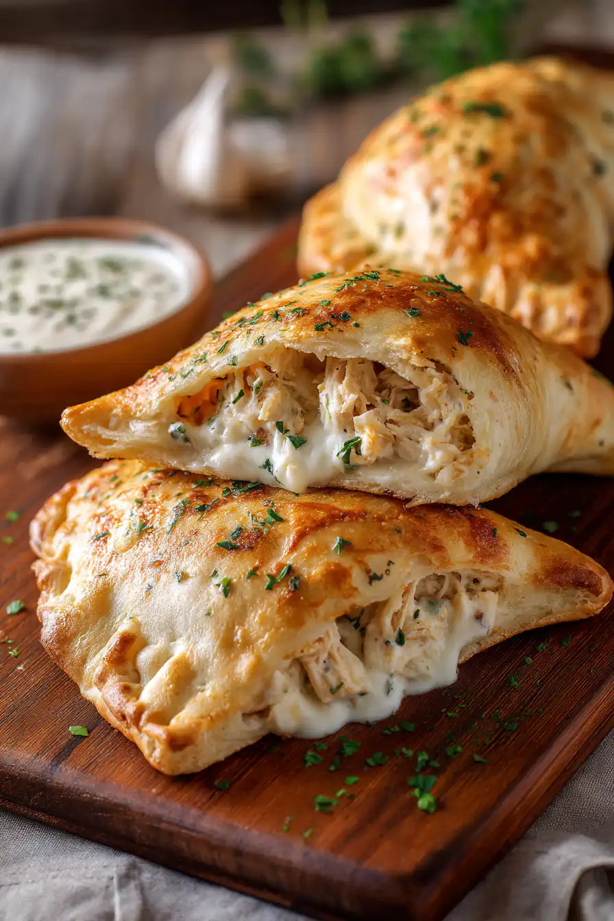 Chicken Alfredo Air Fryer Calzones