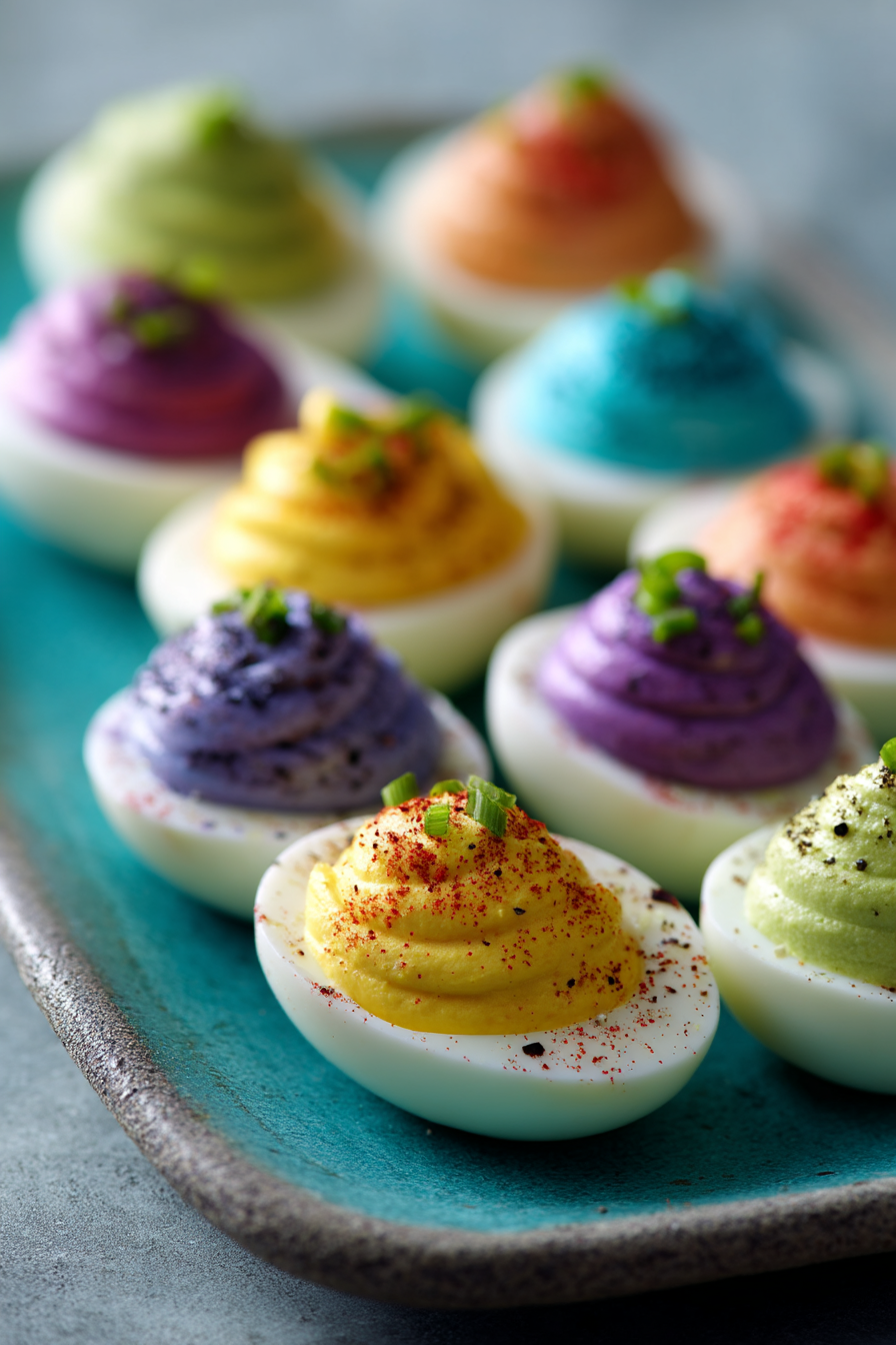 Colored Deviled Eggs for Easter