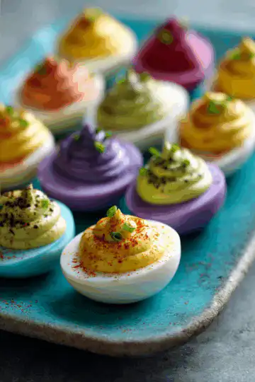 Colored Deviled Eggs for Easter