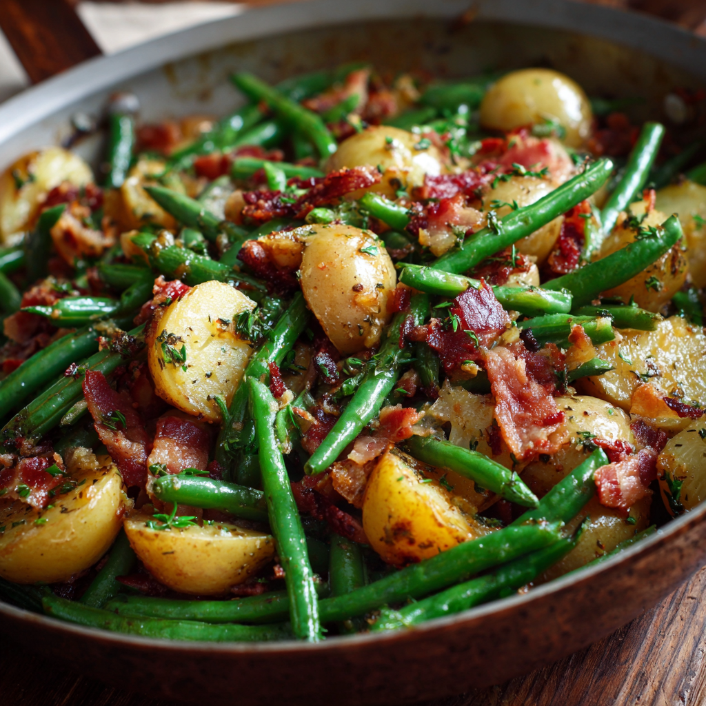 Country Ranch Green Beans and Potatoes with Bacon