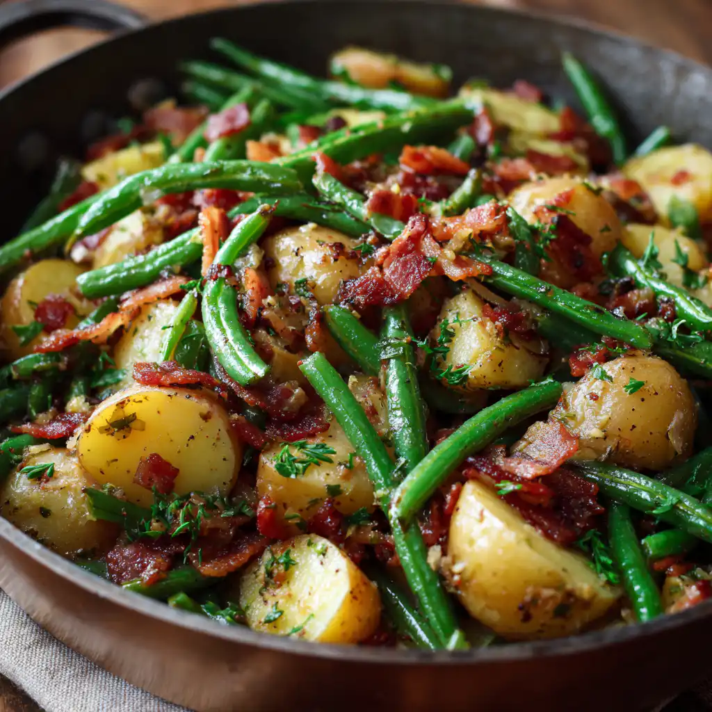 Country Ranch Green Beans and Potatoes with Bacon