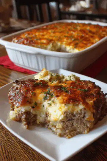 Cowboy Meatloaf and Potato Casserole