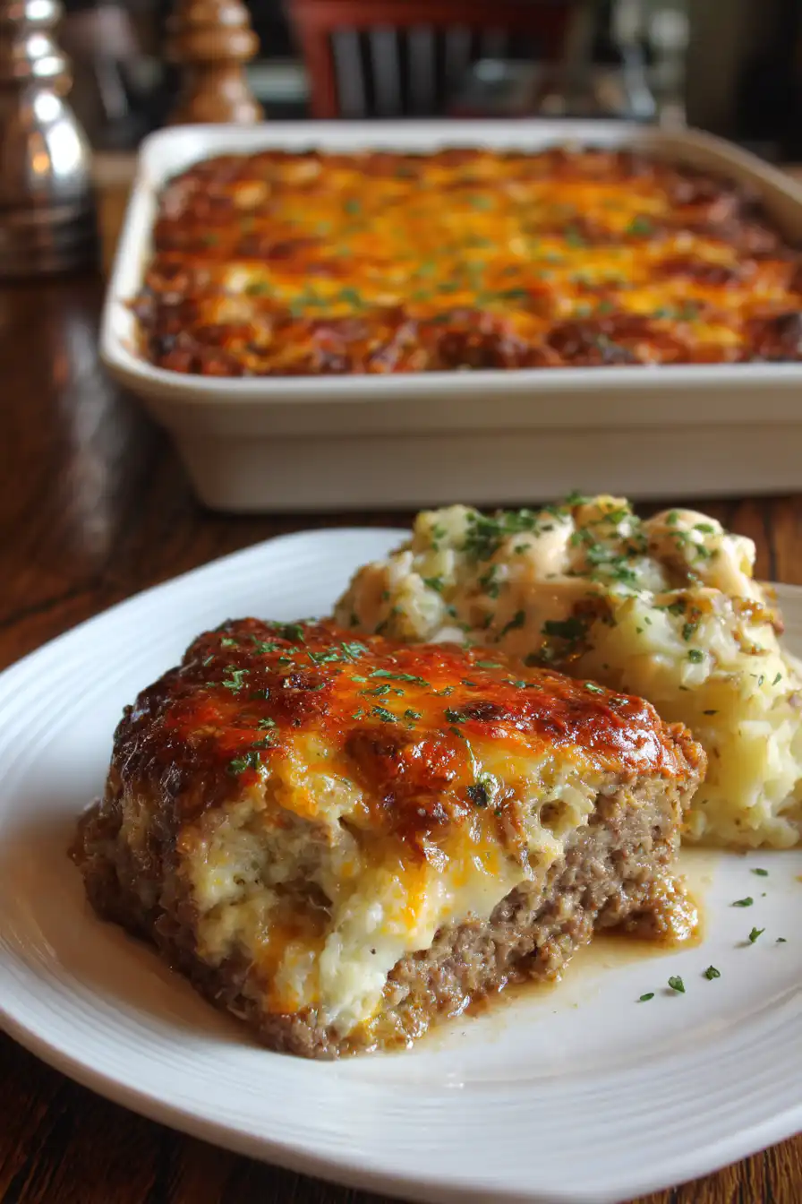 Cowboy Meatloaf and Potato Casserole