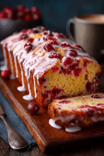 Cranberry Orange Loaf with Sweet Glaze