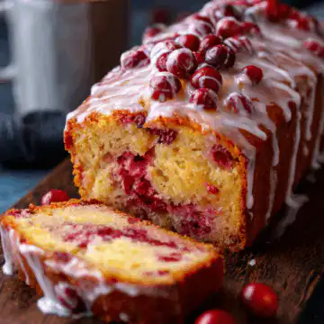 Cranberry Orange Loaf with Sweet Glaze