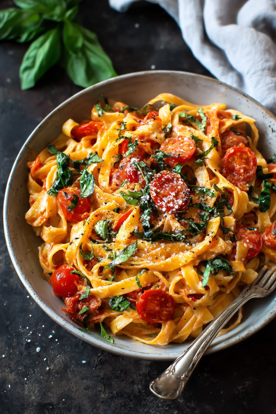 Creamy Basil Tomato Pasta