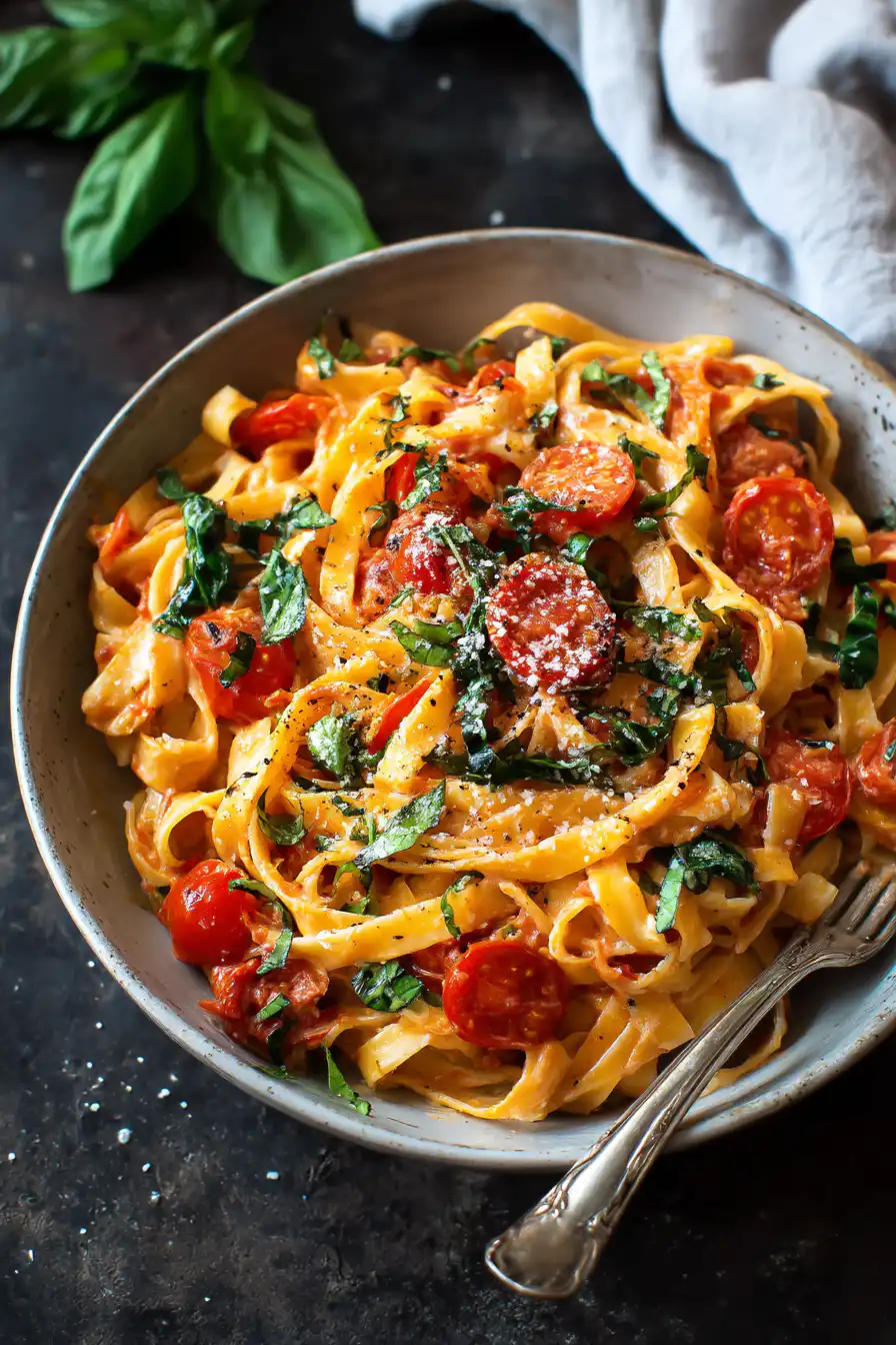 Creamy Basil Tomato Pasta