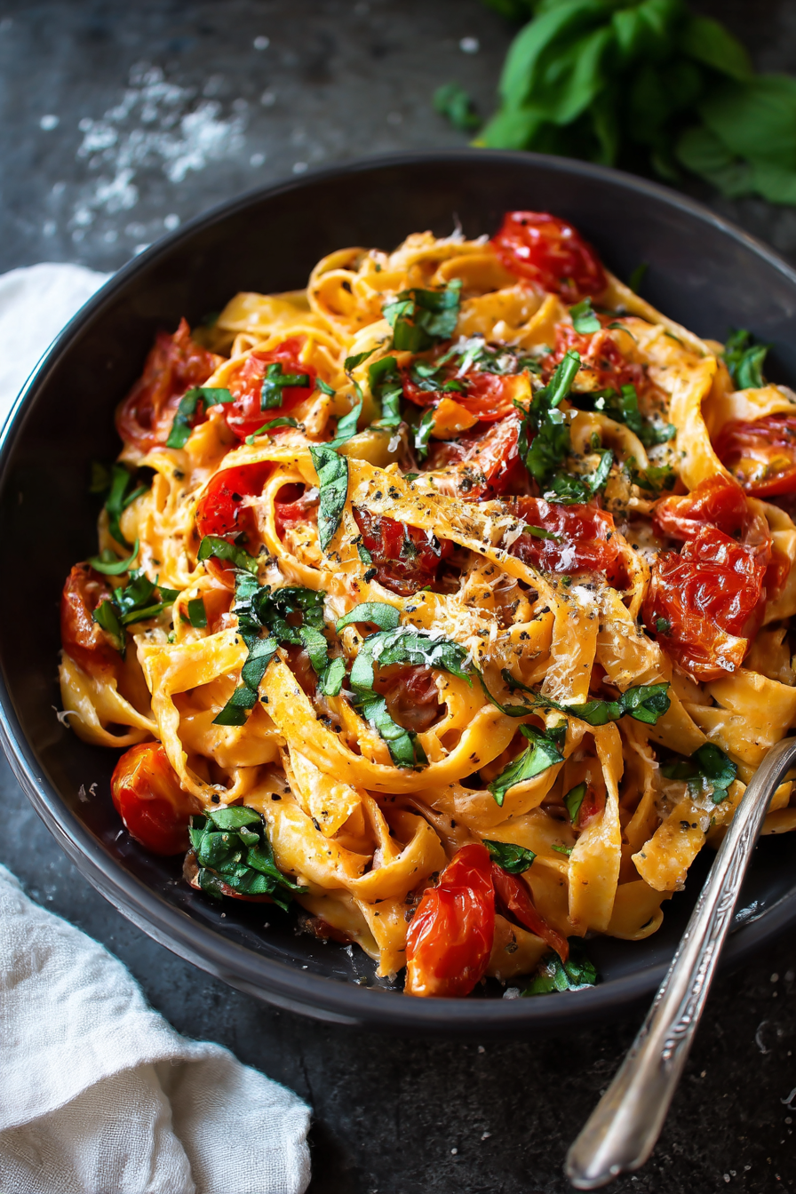 Creamy Basil Tomato Pasta
